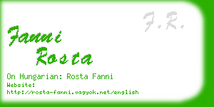 fanni rosta business card